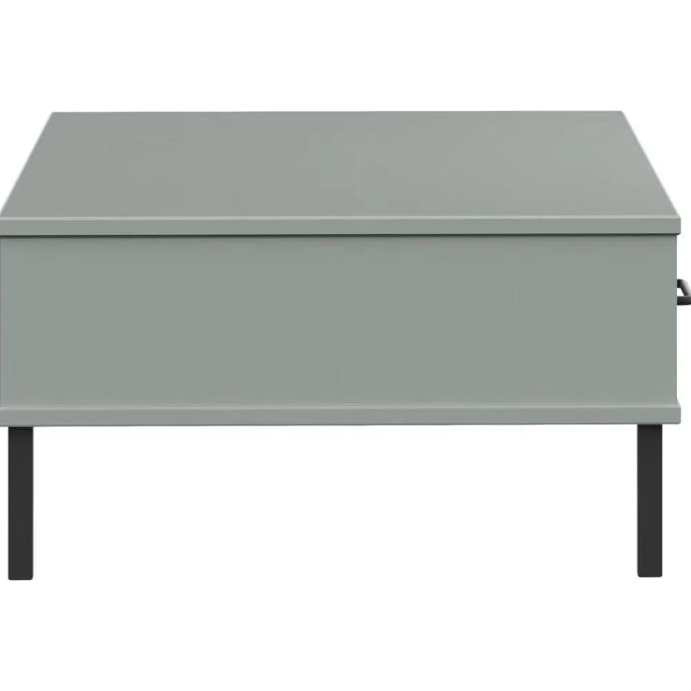 vidaXL Mesa de centro con patas de metal OSLO madera maciza pino Gris Best
