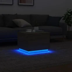 vidaXL Mesas-Mesa de centro con luces LED 50x50x40 cm