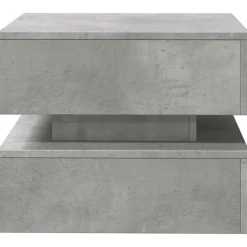 vidaXL Mesa de centro con luces LED gris hormigón 50x50x40 cm Gris hormigón New