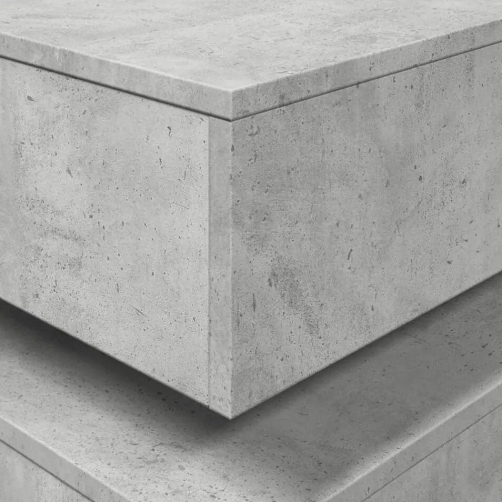 vidaXL Mesa de centro con luces LED gris hormigón 50x50x40 cm Gris hormigón New