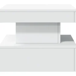 vidaXL Mesa de centro con luces LED 50x50x40 cm Blanco Hot