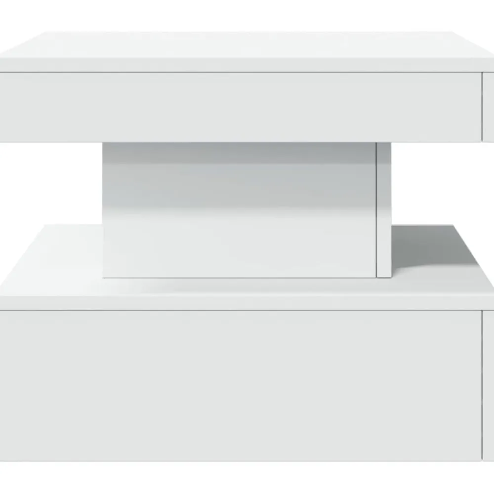 vidaXL Mesa de centro con luces LED 50x50x40 cm Blanco Hot