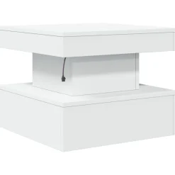 vidaXL Mesa de centro con luces LED 50x50x40 cm Blanco Hot