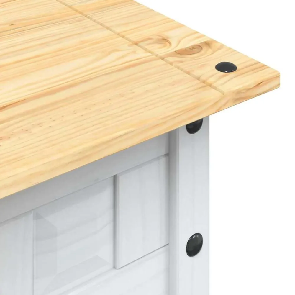 vidaXL Mesa de centro Corona Range pino mexicano 100x55x44 cm Blanco Discount