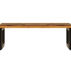 vidaXL Mesas-Mesa de centro de madera maciza reciclada y acero 100x50x35 cm