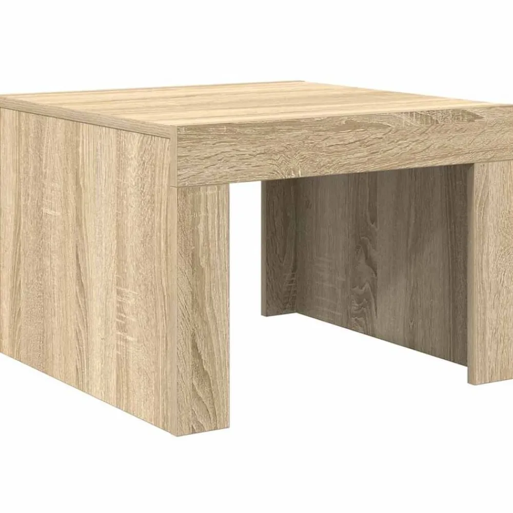 vidaXL Mesa de centro de madera contrachapada color roble 50x50x35 cm Roble Sonoma Best