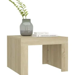 vidaXL Mesa de centro de madera contrachapada color roble 50x50x35 cm Roble Sonoma Best