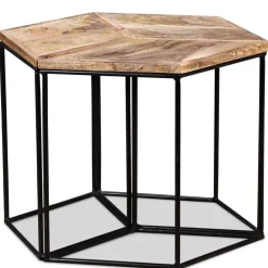 vidaXL Mesa de centro de madera maciza de mango 56x48x40 cm Best