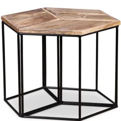 vidaXL Mesa de centro de madera maciza de mango 56x48x40 cm Best