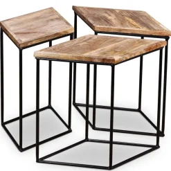 vidaXL Mesa de centro de madera maciza de mango 56x48x40 cm Best