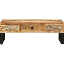 vidaXL Mesas-Mesa de centro de madera maciza de mango 110x50x38 cm