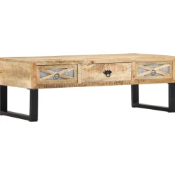 vidaXL Mesas-Mesa de centro de madera maciza de mango 110x50x38 cm
