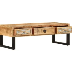 vidaXL Mesas-Mesa de centro de madera maciza de mango 110x50x38 cm