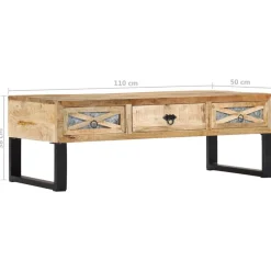 vidaXL Mesas-Mesa de centro de madera maciza de mango 110x50x38 cm