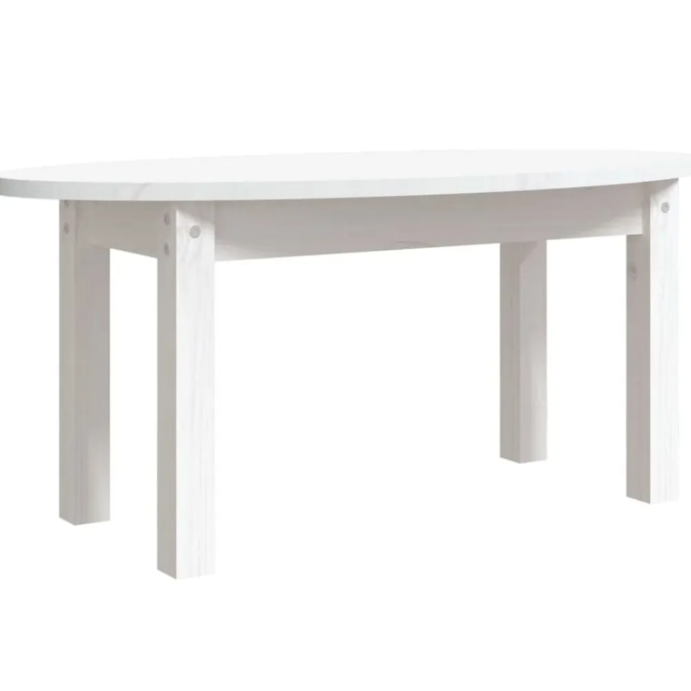 vidaXL Mesa de centro de madera maciza de pino 80x40x35 cm Blanco Online