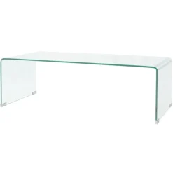 vidaXL Mesas-Mesa de centro de vidrio templado transparente 98x45x30 cm