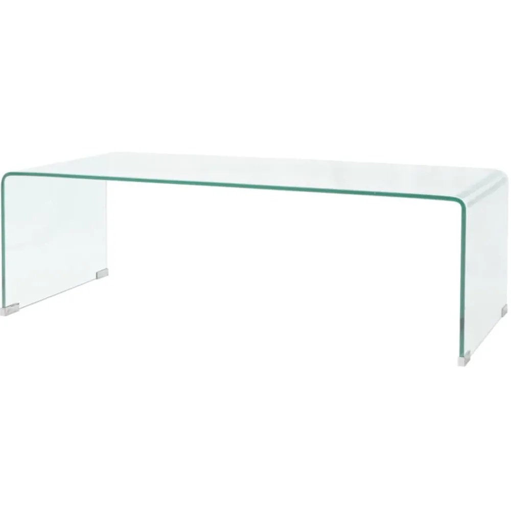 vidaXL Mesas-Mesa de centro de vidrio templado transparente 98x45x30 cm