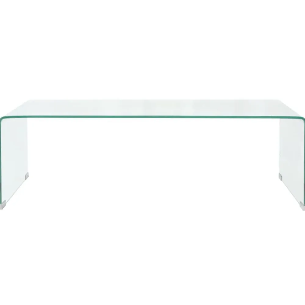 vidaXL Mesas-Mesa de centro de vidrio templado transparente 98x45x30 cm