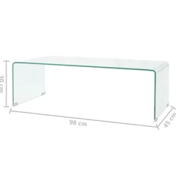 vidaXL Mesas-Mesa de centro de vidrio templado transparente 98x45x30 cm
