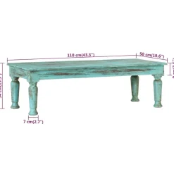 vidaXL Mesas-Mesa de centro de madera maciza reciclada 110x50x34 cm