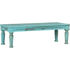 vidaXL Mesas-Mesa de centro de madera maciza reciclada 110x50x34 cm