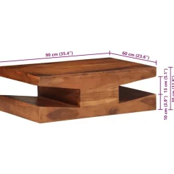 vidaXL Mesa de centro de madera maciza 90x60x30 cm acacia Hot