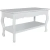 vidaXL Mesas-Mesa de centro de 2 niveles de MDF blanca