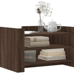 vidaXL Mesas-Mesa de centro de madera de ingeniería marrón roble 80x50x50 cm
