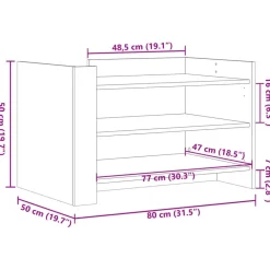 vidaXL Mesas-Mesa de centro de madera de ingeniería marrón roble 80x50x50 cm