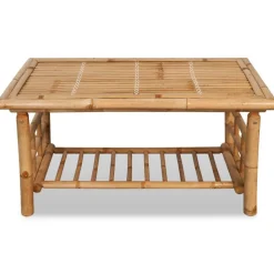 vidaXL Mesas-Mesa de centro de bambú 90x50x45 cm