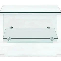 vidaXL Mesa de centro de vidrio templado transparente 50x45x33 cm Discount