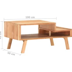 vidaXL Mesa de centro de madera maciza de acacia 100x50x45 cm Outlet