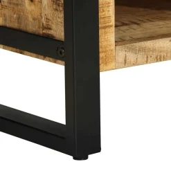 vidaXL Mesa de centro de madera maciza de mango rugosa 90x50x36 cm Outlet