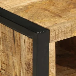 vidaXL Mesa de centro de madera maciza de mango rugosa 90x50x36 cm Outlet