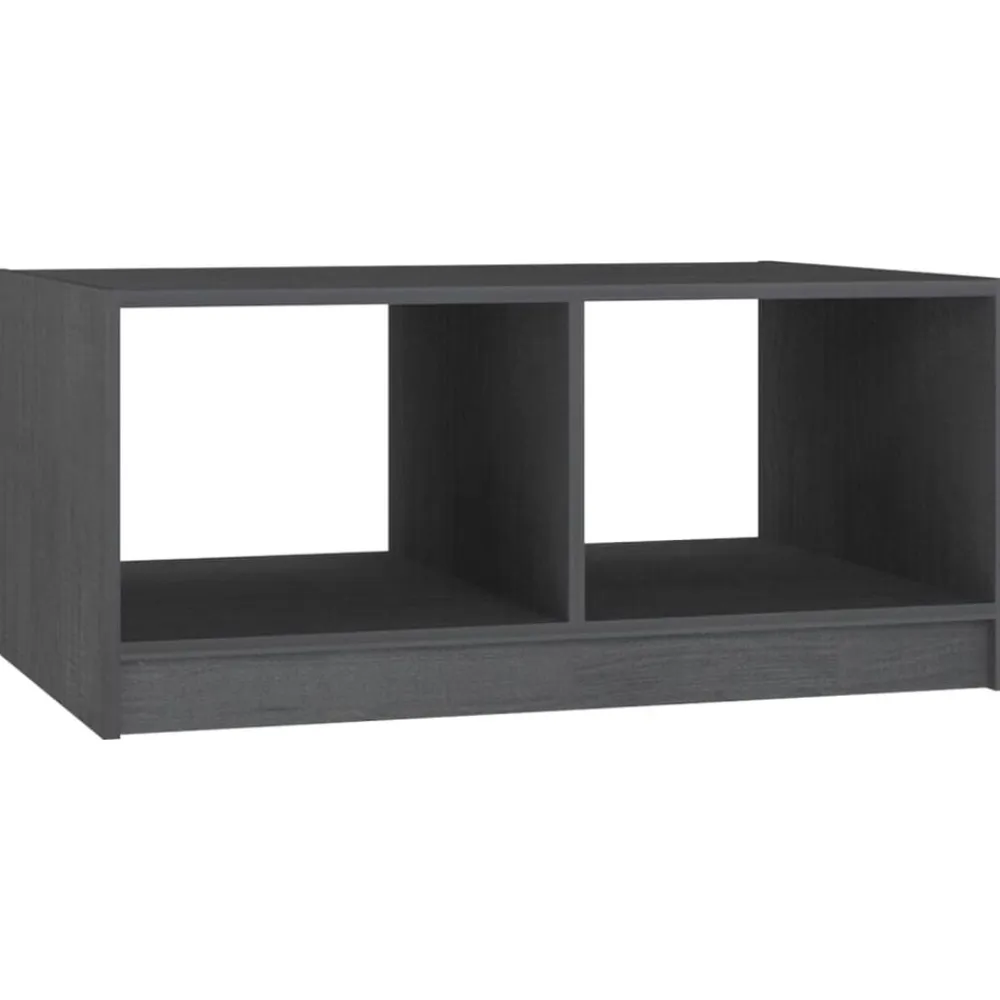 vidaXL Mesa de centro de madera maciza de pino 75x50x33,5 cm Gris Sale