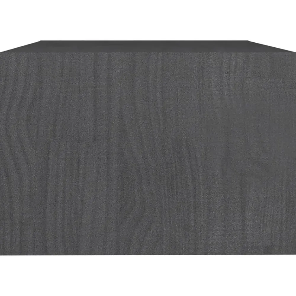 vidaXL Mesa de centro de madera maciza de pino 75x50x33,5 cm Gris Sale