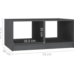 vidaXL Mesa de centro de madera maciza de pino 75x50x33,5 cm Gris Sale