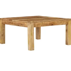 vidaXL Mesa de centro de madera maciza de mango 80x80x40 cm