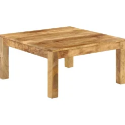 vidaXL Mesa de centro de madera maciza de mango 80x80x40 cm