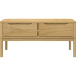 vidaXL Mesas-Mesa de centro FLORO madera de pino marrón cera 99x55,5x45 cm