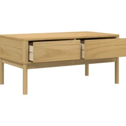 vidaXL Mesas-Mesa de centro FLORO madera de pino marrón cera 99x55,5x45 cm