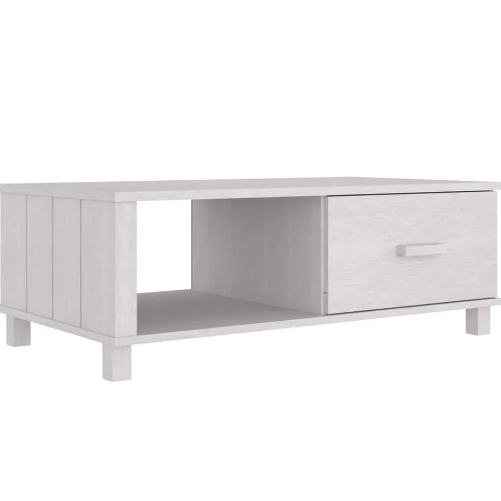vidaXL Mesa de centro HAMAR madera maciza de pino 100x55x35 cm Blanco Hot