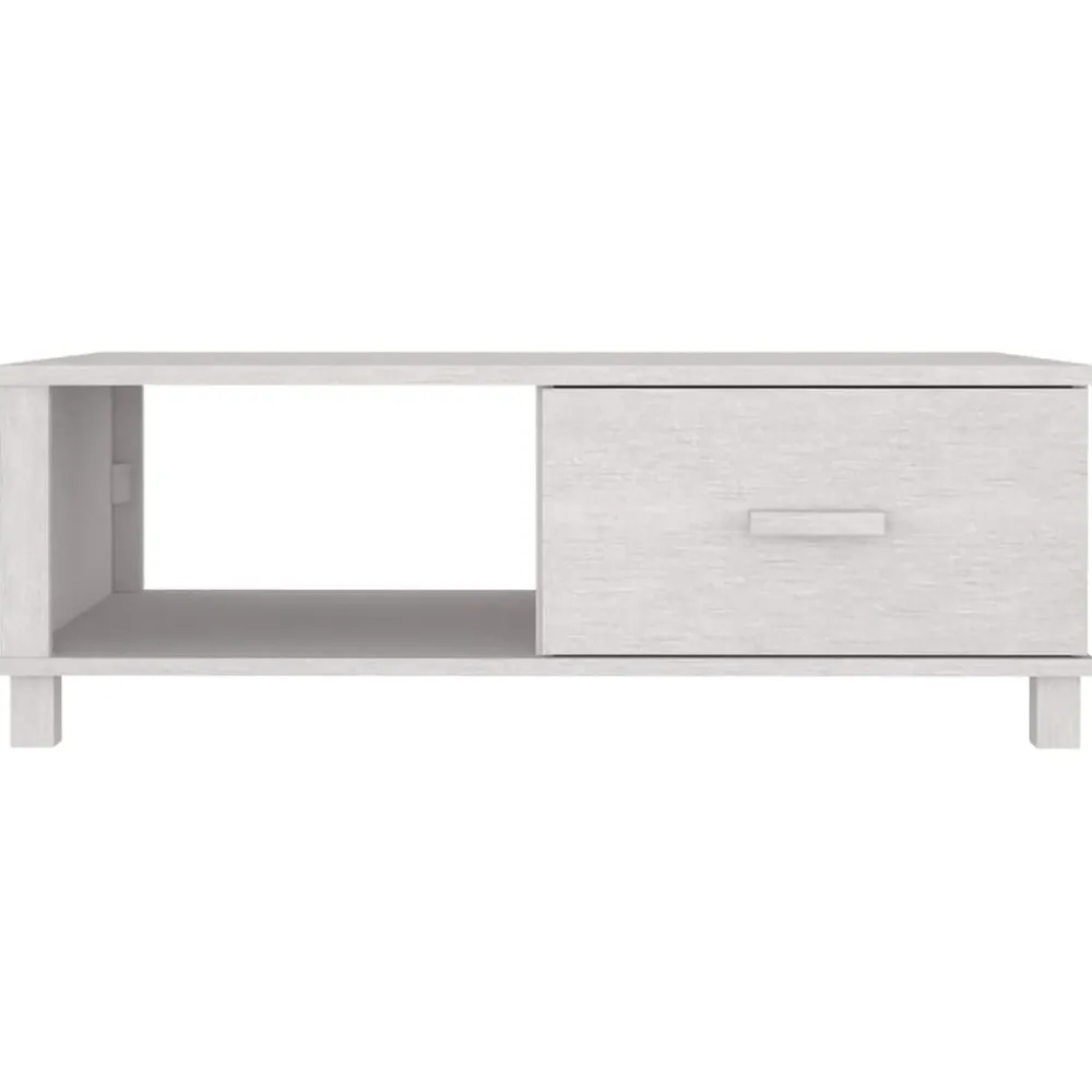 vidaXL Mesa de centro HAMAR madera maciza de pino 100x55x35 cm Blanco Hot
