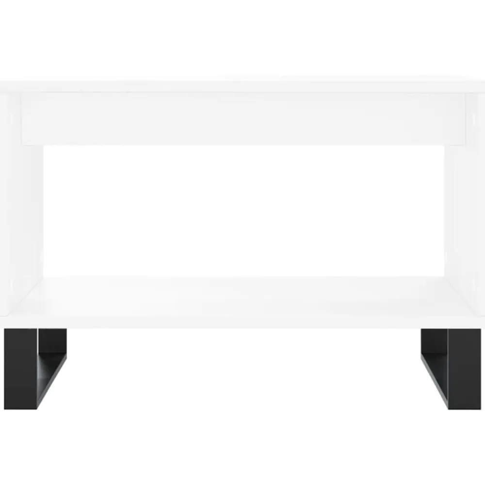 vidaXL Mesas-Mesa de centro madera de ingeniería blanca 60x50x40 cm