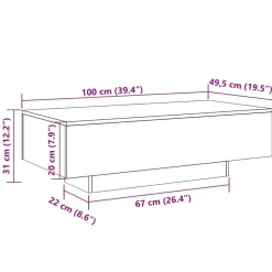 vidaXL Mesa de centro madera de ingeniería gris hormigón 100x49,5x31cm Gris hormig&oacute;n Online