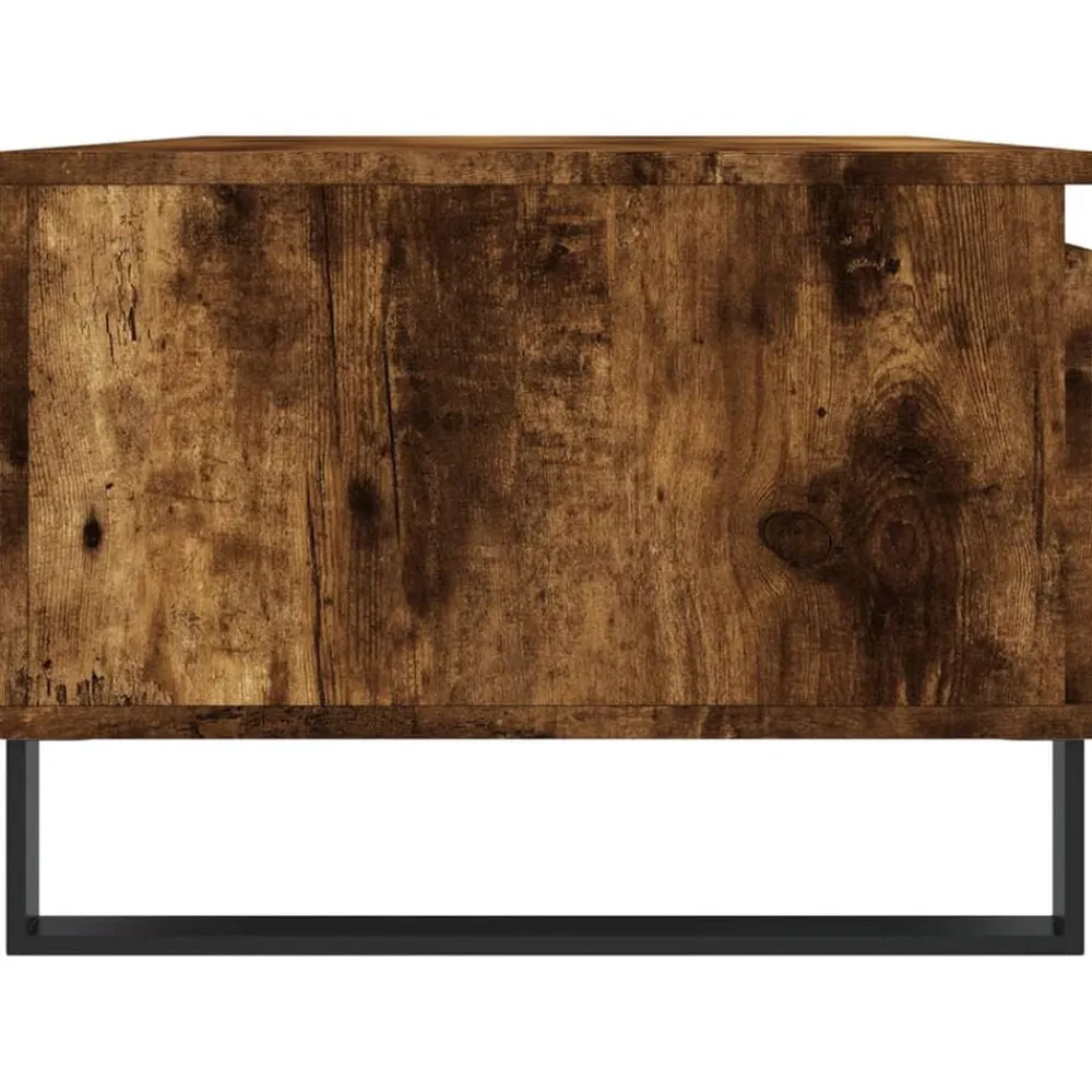 vidaXL Mesa de centro madera contrachapada 90x50x36,5 cm Roble ahumado New