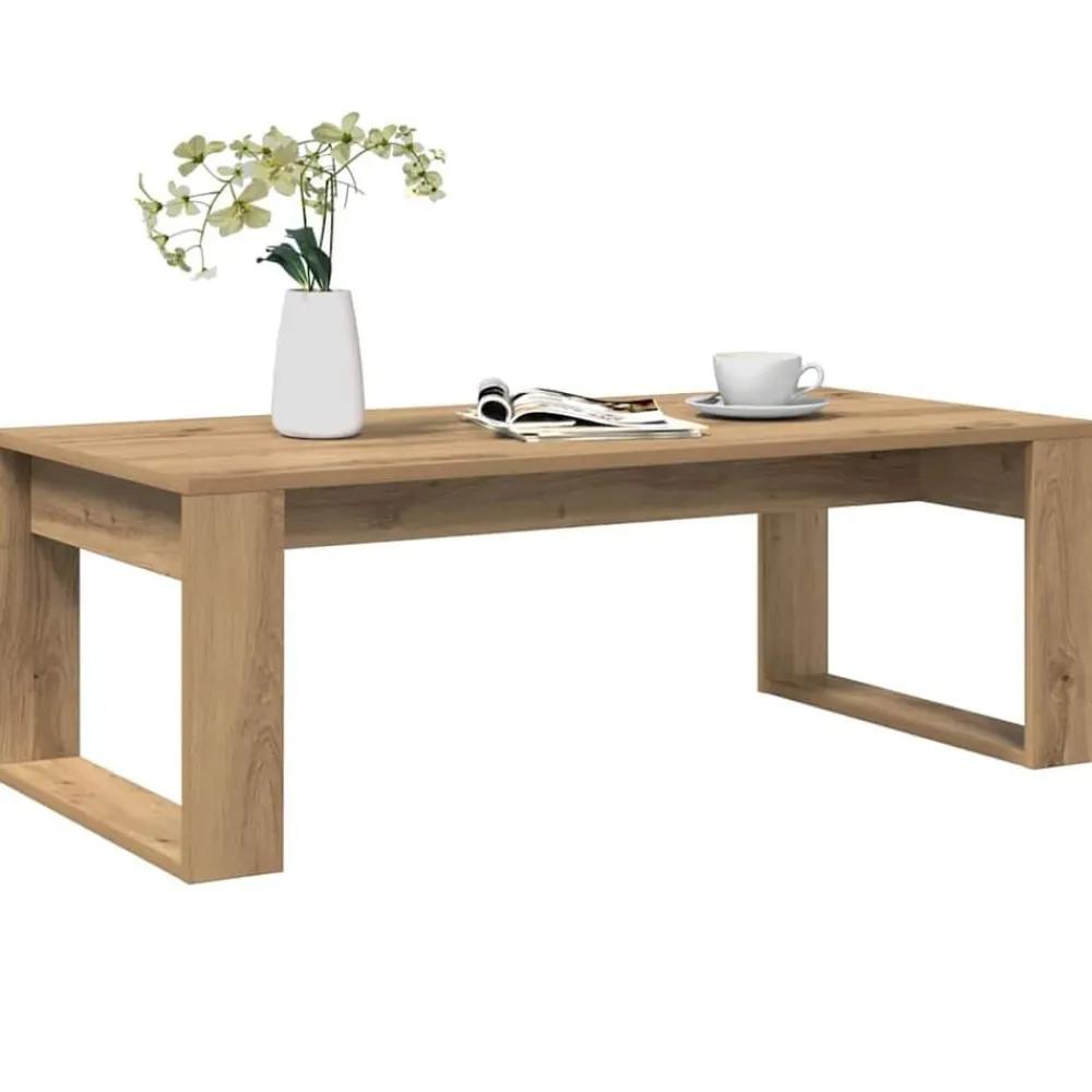 vidaXL Mesa de centro madera de ingeniería 102x50x35 cm Roble artisan Sale