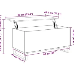 vidaXL Mesas-Mesa de centro madera contrachapada 90x44,5x45 cm