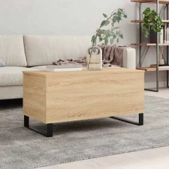 vidaXL Mesa de centro madera contrachapada 90x44,5x45 cm Roble Sonoma Outlet