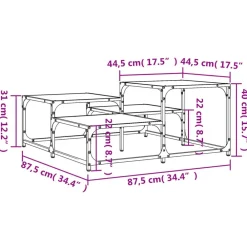 vidaXL Mesas-Mesa de centro madera ingeniería 87,5x87,5x40 cm